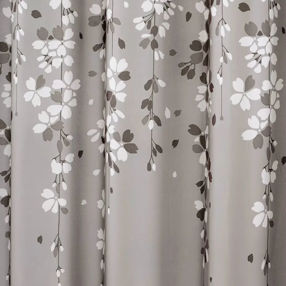 Lush Decor Weeping Flower Shower Curtain - Gray Sz 72x72 NEW